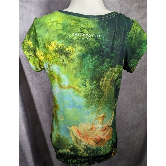 Cacofonia Milano The Swing Art Print Shirt Size Medium - Picture 9 of 9